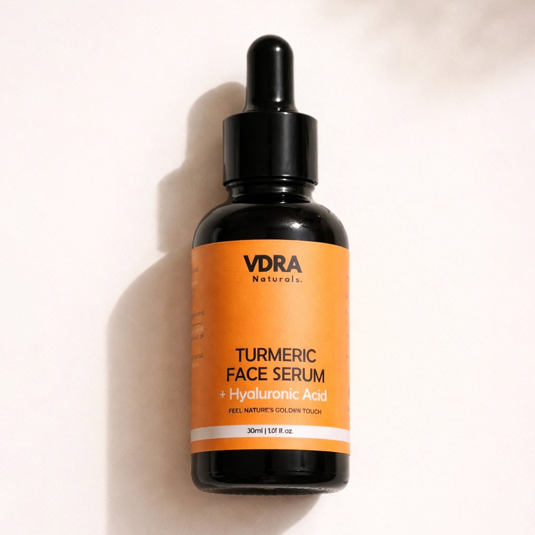 VDRA Naturals turmeric brightening serum with hyaluronic acid, 30ml dropper bottle