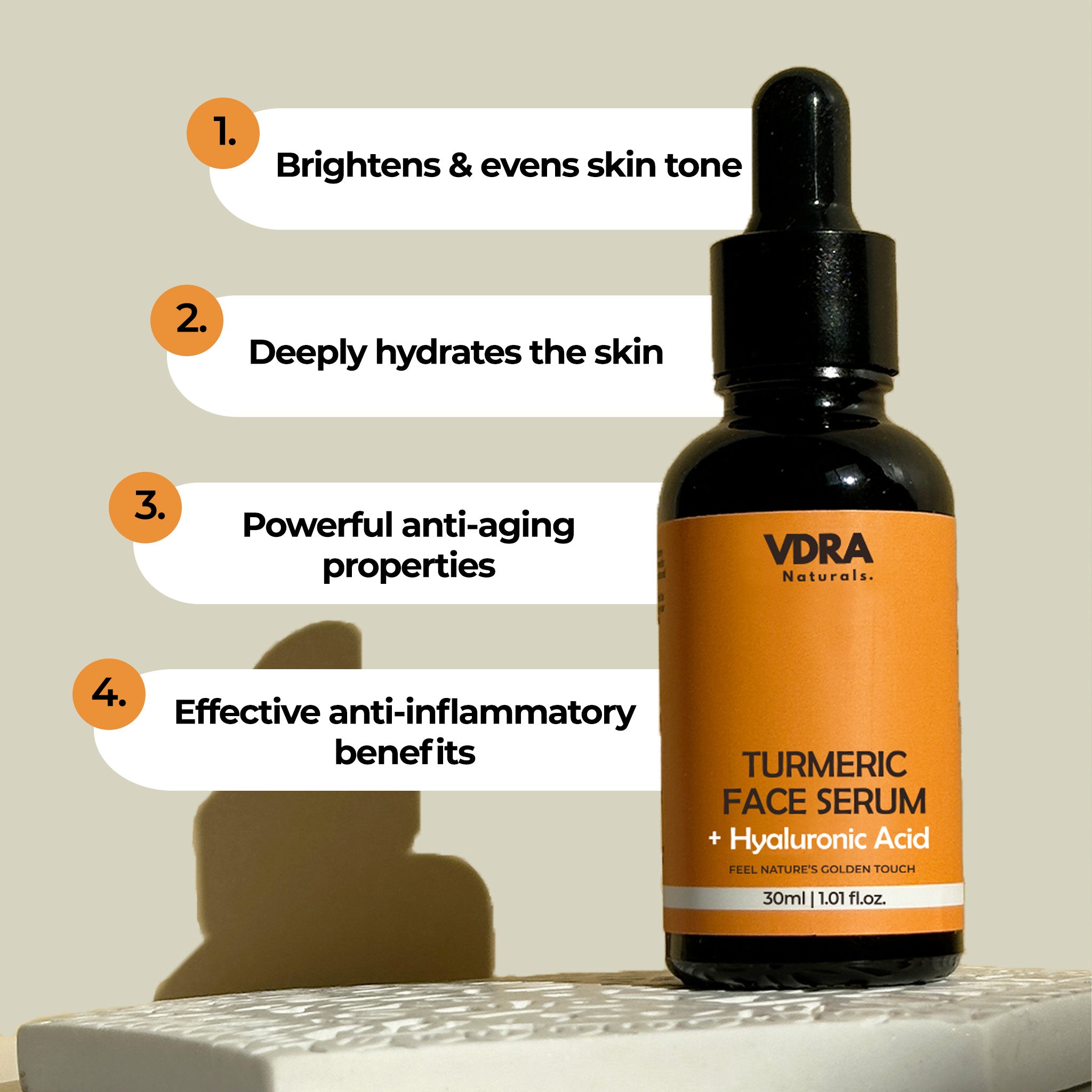 Natural Ayurvedic Skin Brightening Hydrating Serum_Key Benefits Image